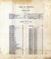 Table of Contents, Benson County 1910